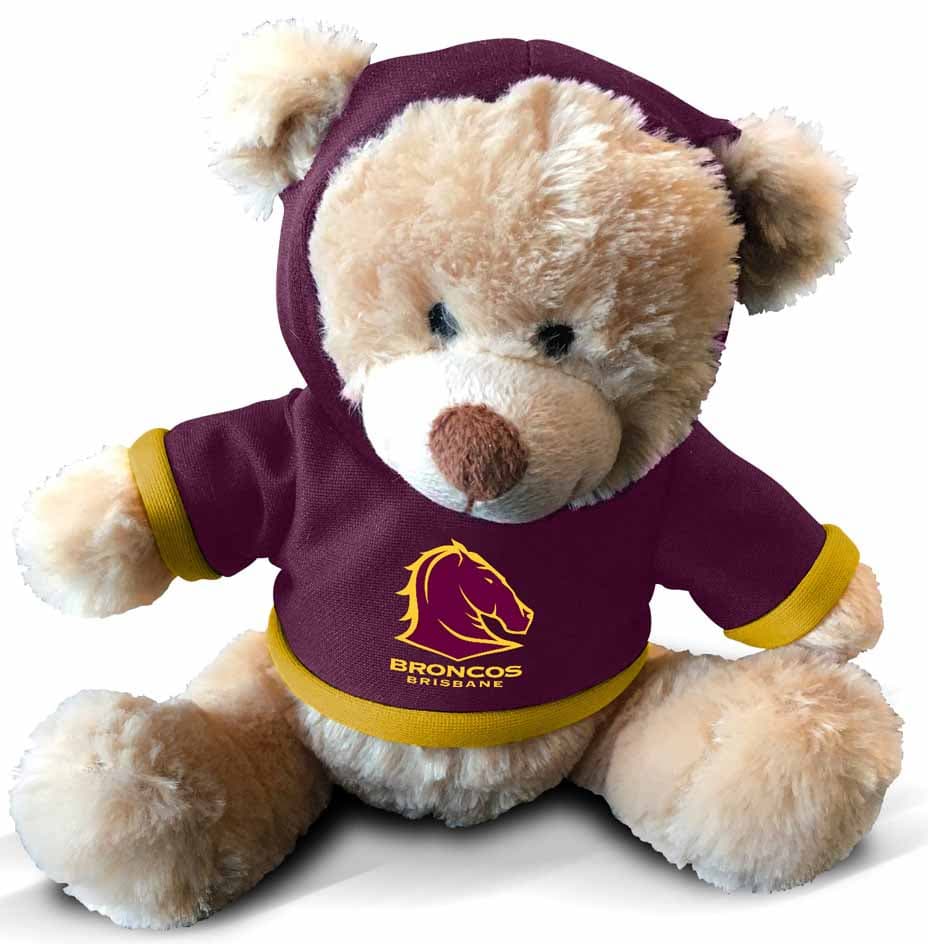 Brisbane Broncos NRL 18cm Plush Teddy with Hoodie