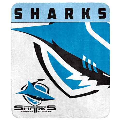 Cronulla Sharks NRL Polar Fleece Blanket 150cm x 130cm