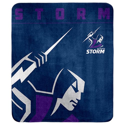 Melbourne Storm NRL Polar Fleece Blanket 150cm x 130cm
