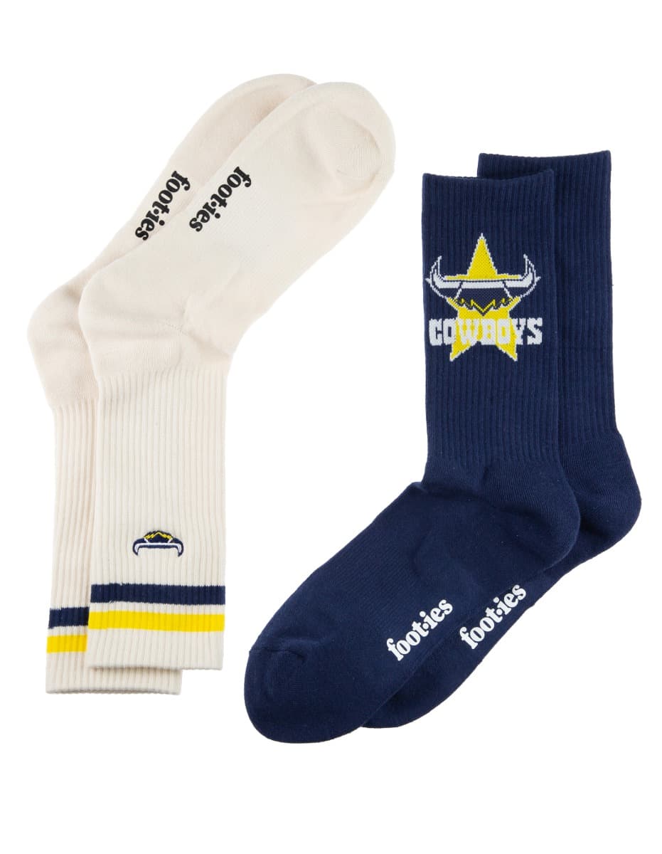 North Queensland Cowboys NRL Icons Sneaker 2 Sock Pack