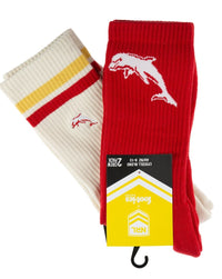 Redcliffe Dolphins NRL Icons Sneaker 2 Sock Pack
