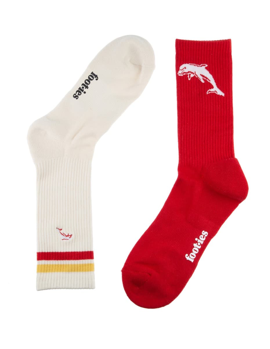 Redcliffe Dolphins NRL Icons Sneaker 2 Sock Pack