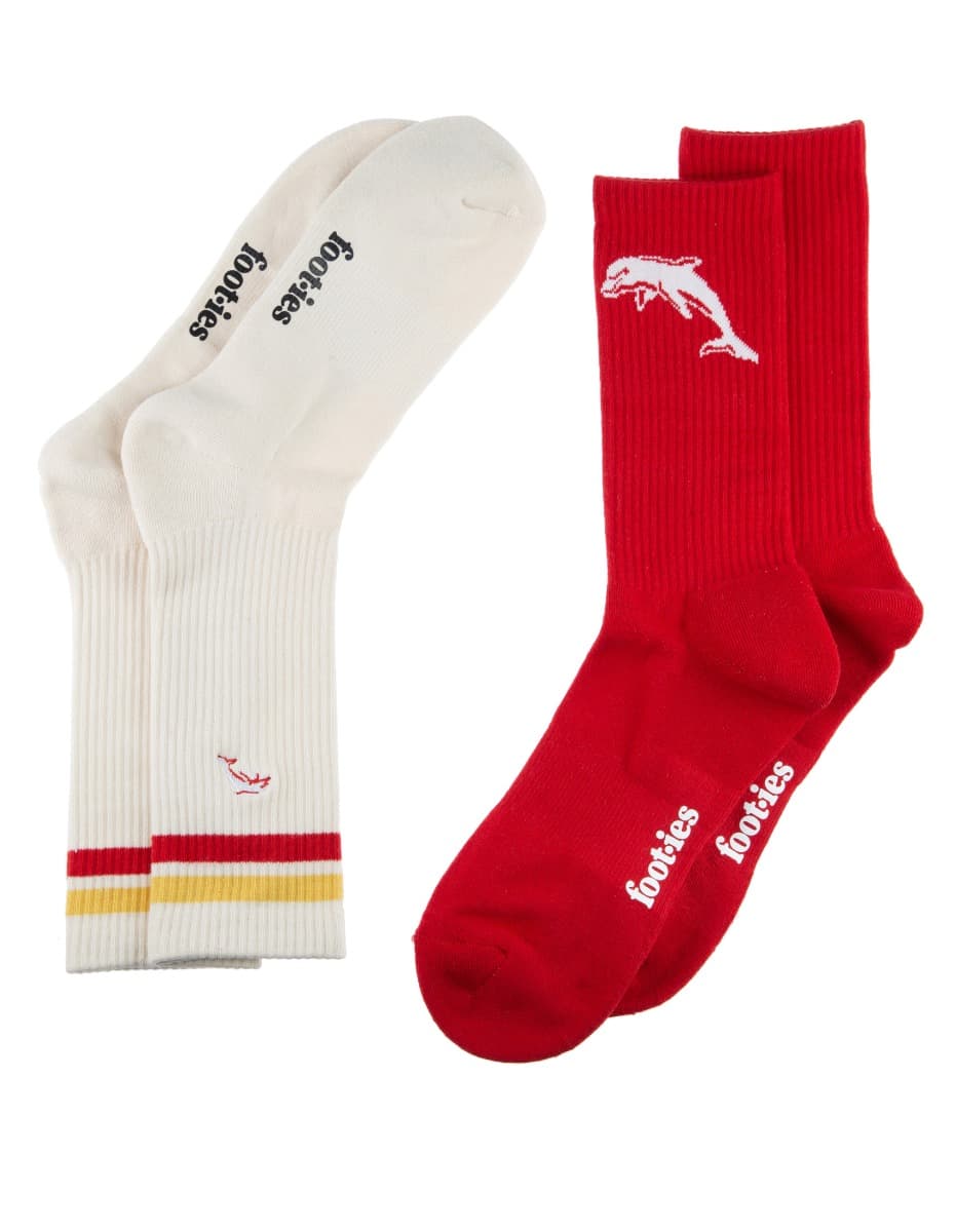 Redcliffe Dolphins NRL Icons Sneaker 2 Sock Pack