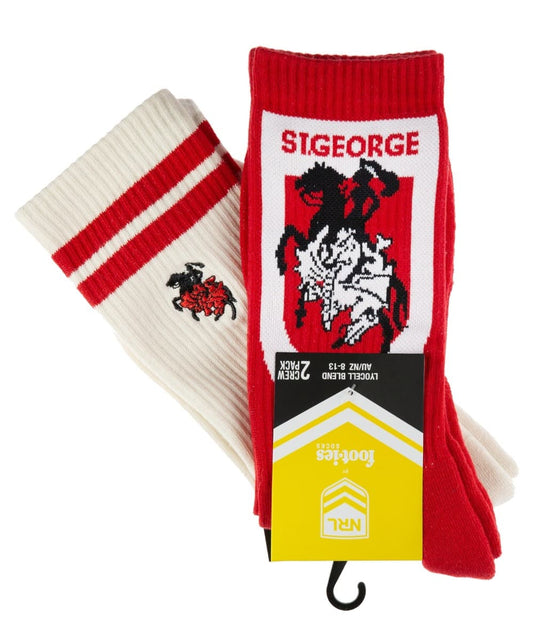 St George Dragons NRL Icons Sneaker 2 Sock Pack