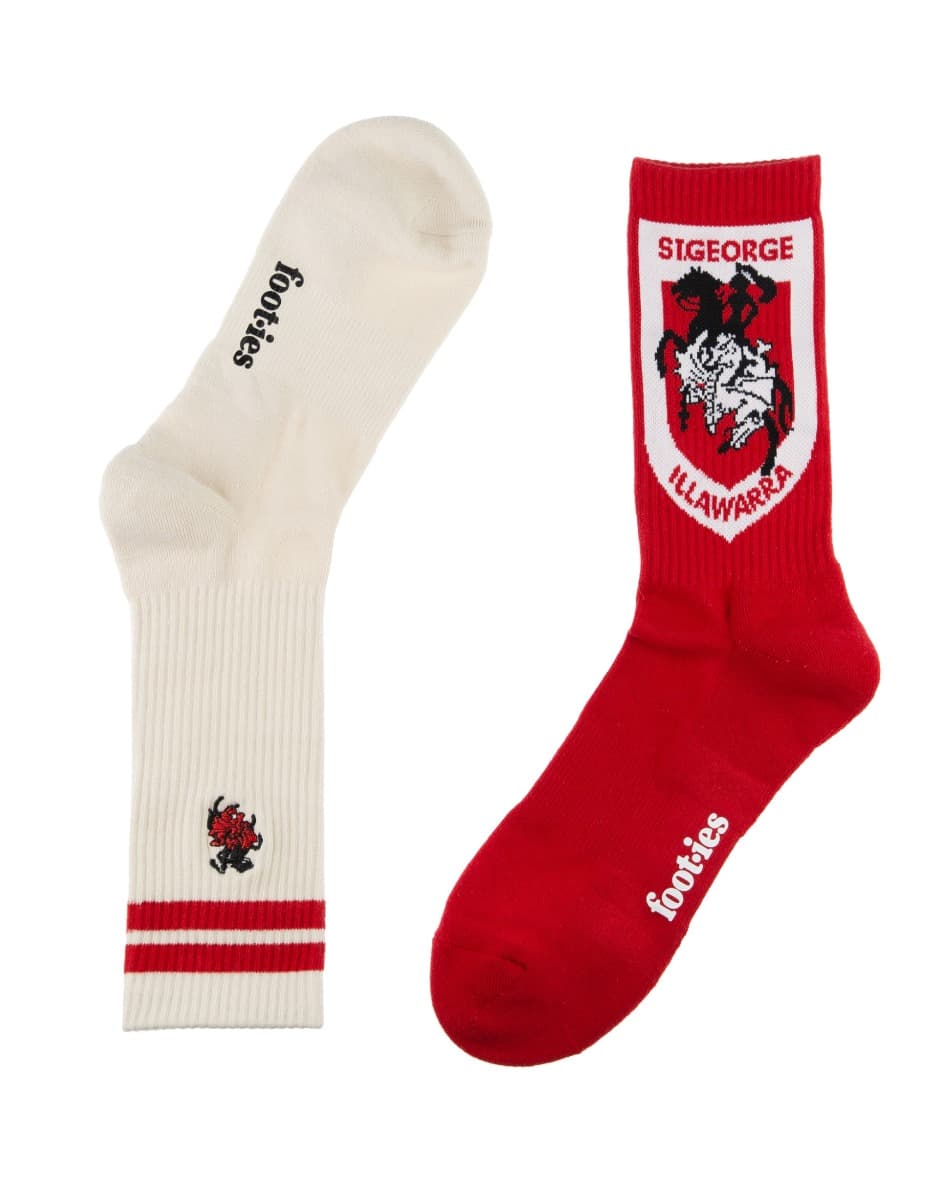 St George Dragons NRL Icons Sneaker 2 Sock Pack