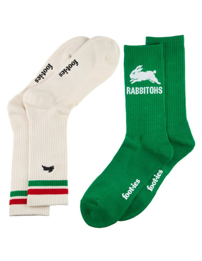 South Sydney Rabbitohs NRL Icons Sneaker 2 Sock Pack