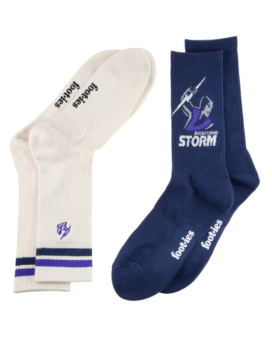 Melbourne Storm NRL Icons Sneaker 2 Sock Pack