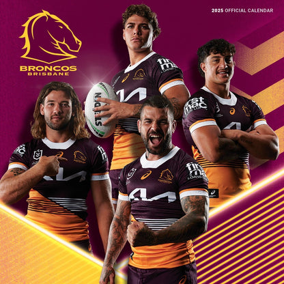 Brisbane Broncos 2025 NRL Team Wall Calendar