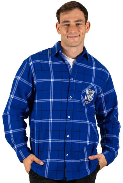 Canterbury Bulldogs NRL Mens Mustang Flannel Shirt
