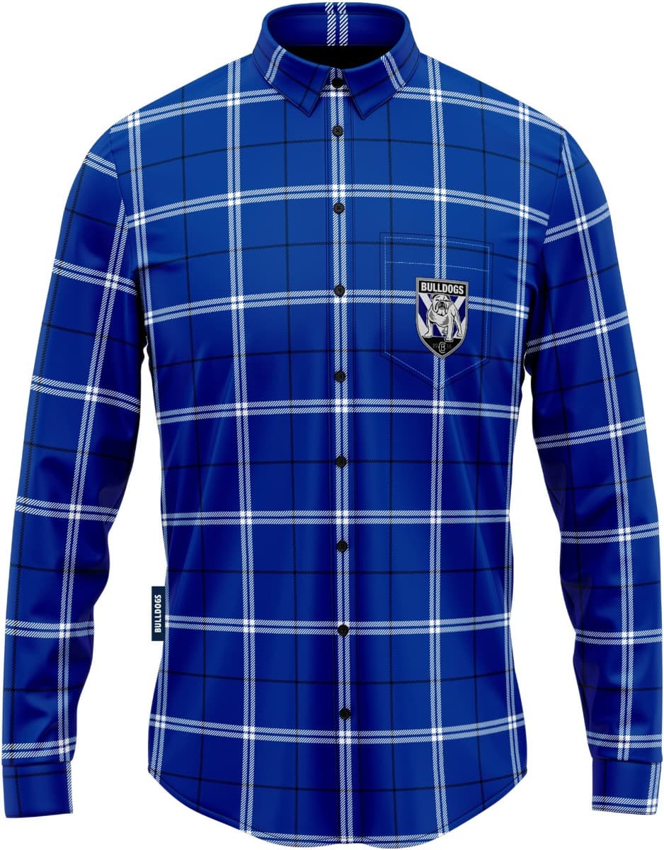 Canterbury Bulldogs NRL Mens Mustang Flannel Shirt