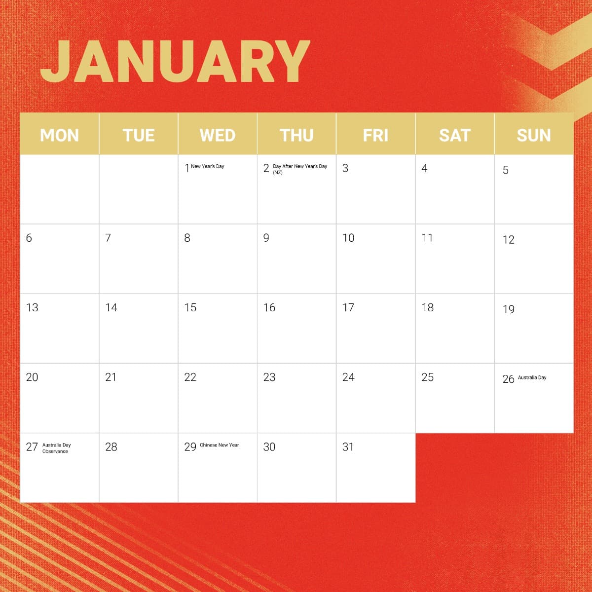 Dolphins 2025 NRL Team Wall Calendar