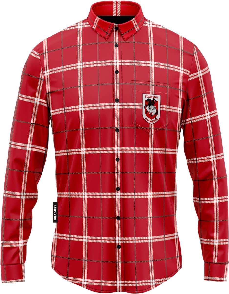 St George Dragons NRL Mens Mustang Flannel Shirt