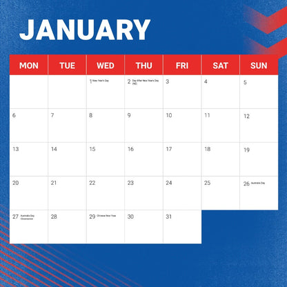 Newcastle Knights 2025 NRL Team Wall Calendar