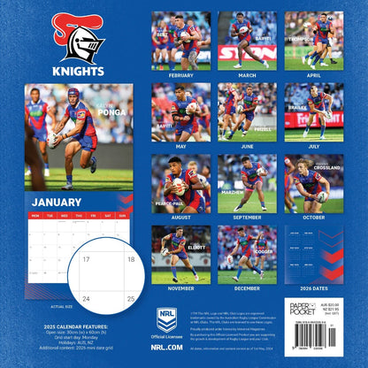 Newcastle Knights 2025 NRL Team Wall Calendar