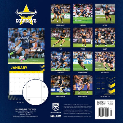 North Queensland Cowboys 2025 NRL Team Wall Calendar