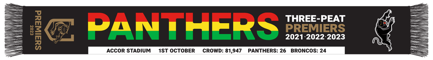 Penrith Panthers 2023 NRL Premiers Scarf