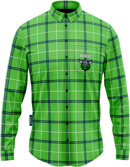 Canberra Raiders NRL Mens Mustang Flannel Shirt