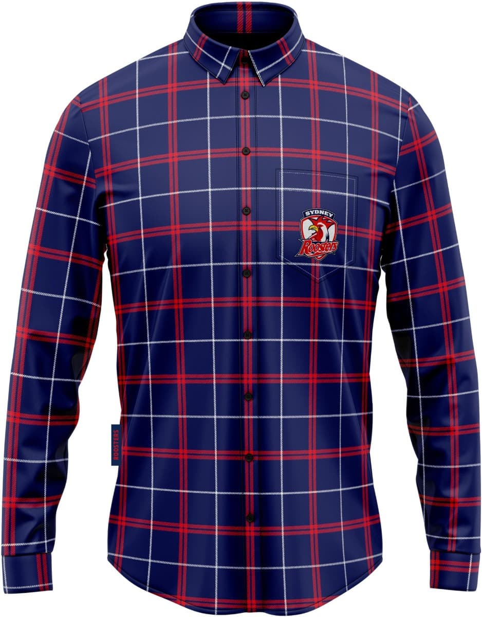 Sydney Roosters NRL Mens Mustang Flannel Shirt