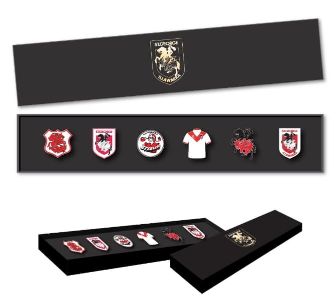 St George Illawarra Dragons Logo Pin Set