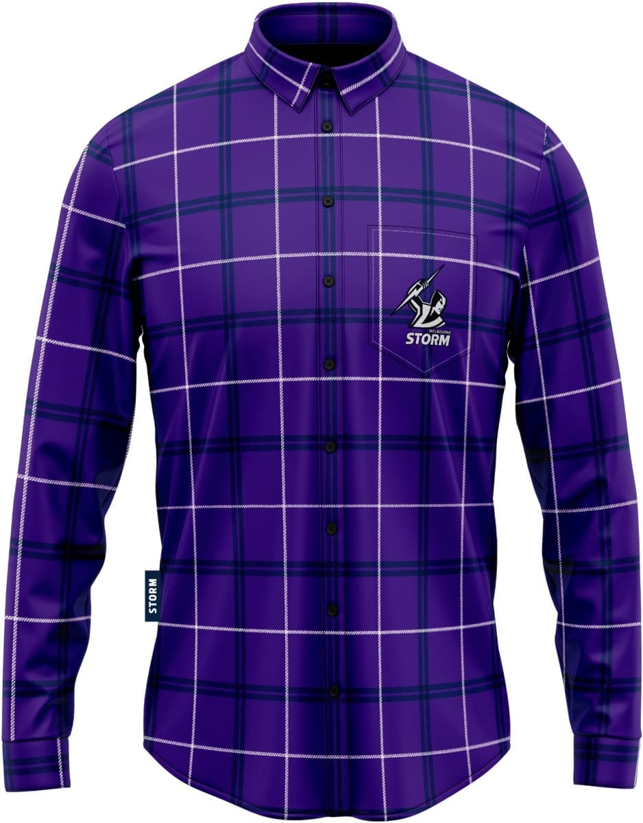 Melbourne Storm NRL Mens Mustang Flannel Shirt