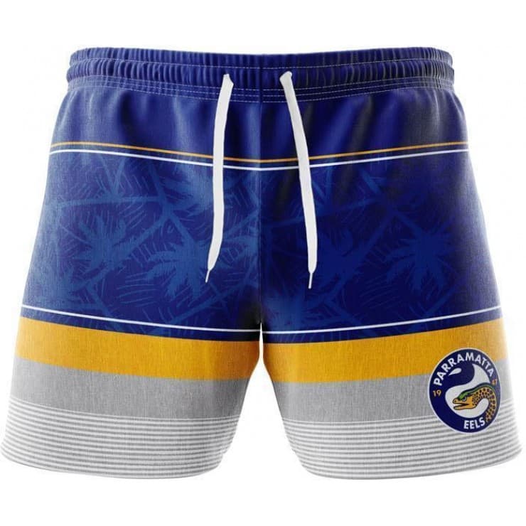 Parramatta Eels NRL Mens Beach Shorts and Hat Combo