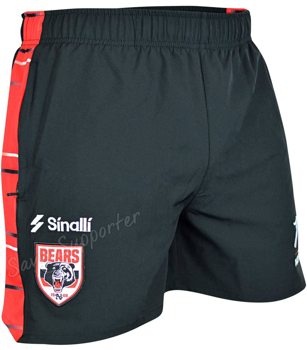 North Sydney Bears Mens Training Shorts Zip Pockets