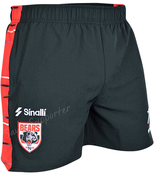 North Sydney Bears Mens Training Shorts Zip Pockets