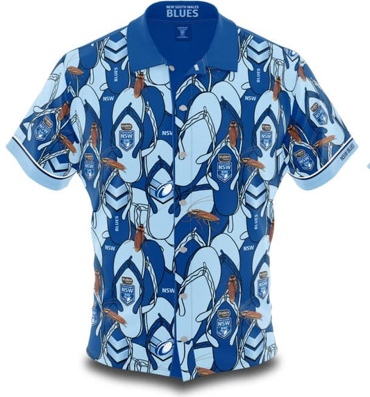 NSW Blues State of Origin NRL Mens Hawaiian Shirt