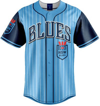 NSW Blues State of Origin Mens Slugger Baseball Shirt