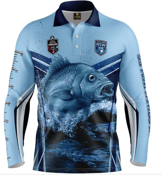 NSW Blues 2019 State of Origin NRL Mens Fishing Shirt