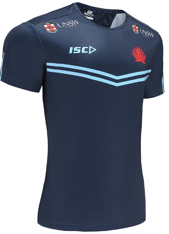 NSW Waratahs 2023 Rugby Union Mens Navy Training Shirt