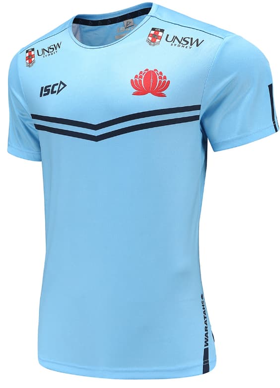 NSW Waratahs 2023 Rugby Union Mens Sky Training Shirt