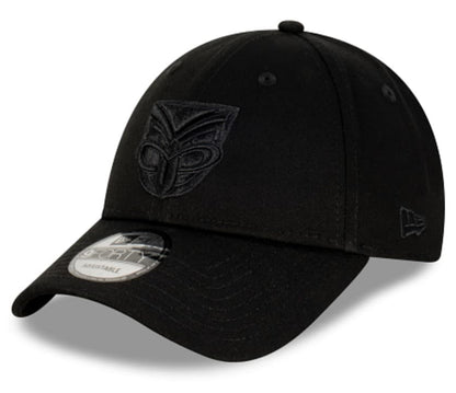New Zealand Warriors NRL New Era 9FORTY Black on Black Snapback Cap