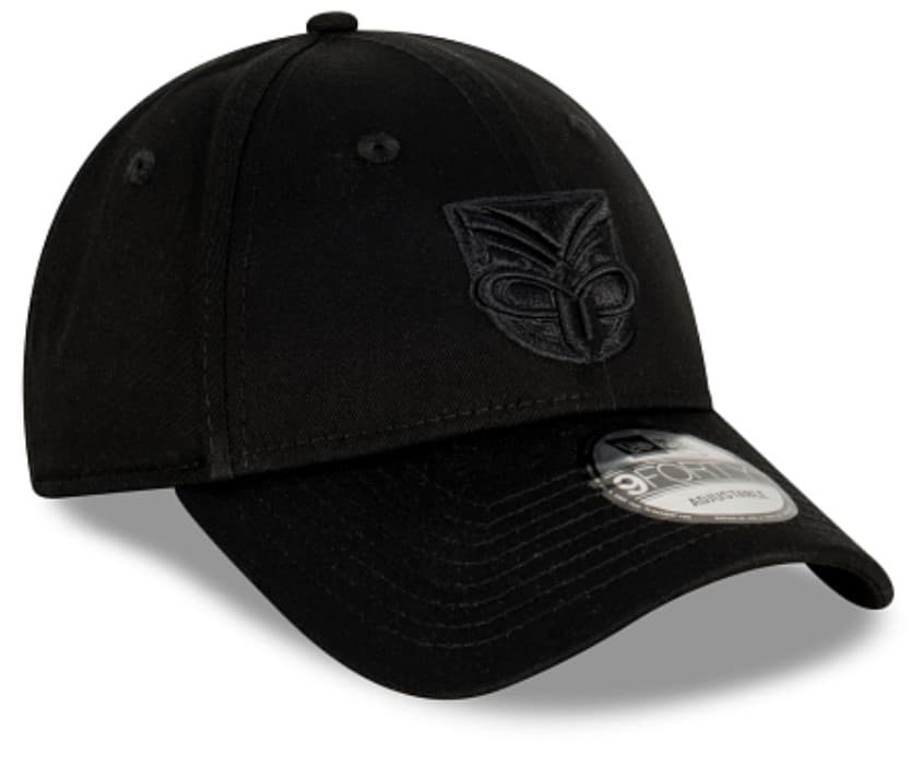 New Zealand Warriors NRL New Era 9FORTY Black on Black Snapback Cap