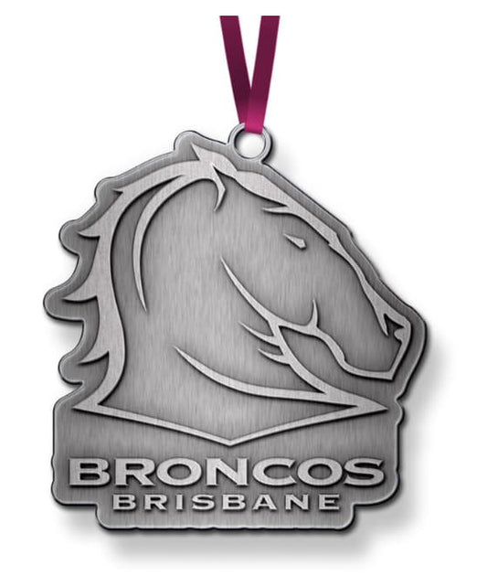 Brisbane Broncos NRL Christmas Metal Ornament