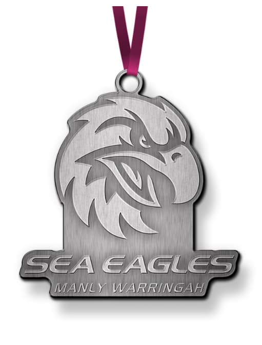 Manly Sea Eagles NRL Christmas Metal Ornament