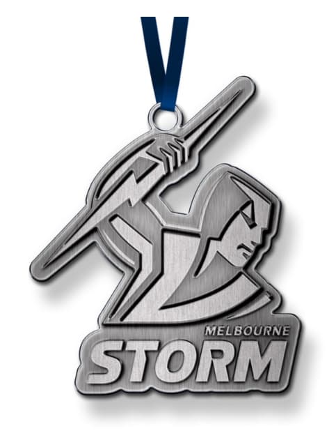 Melbourne Storm NRL Christmas Metal Ornament