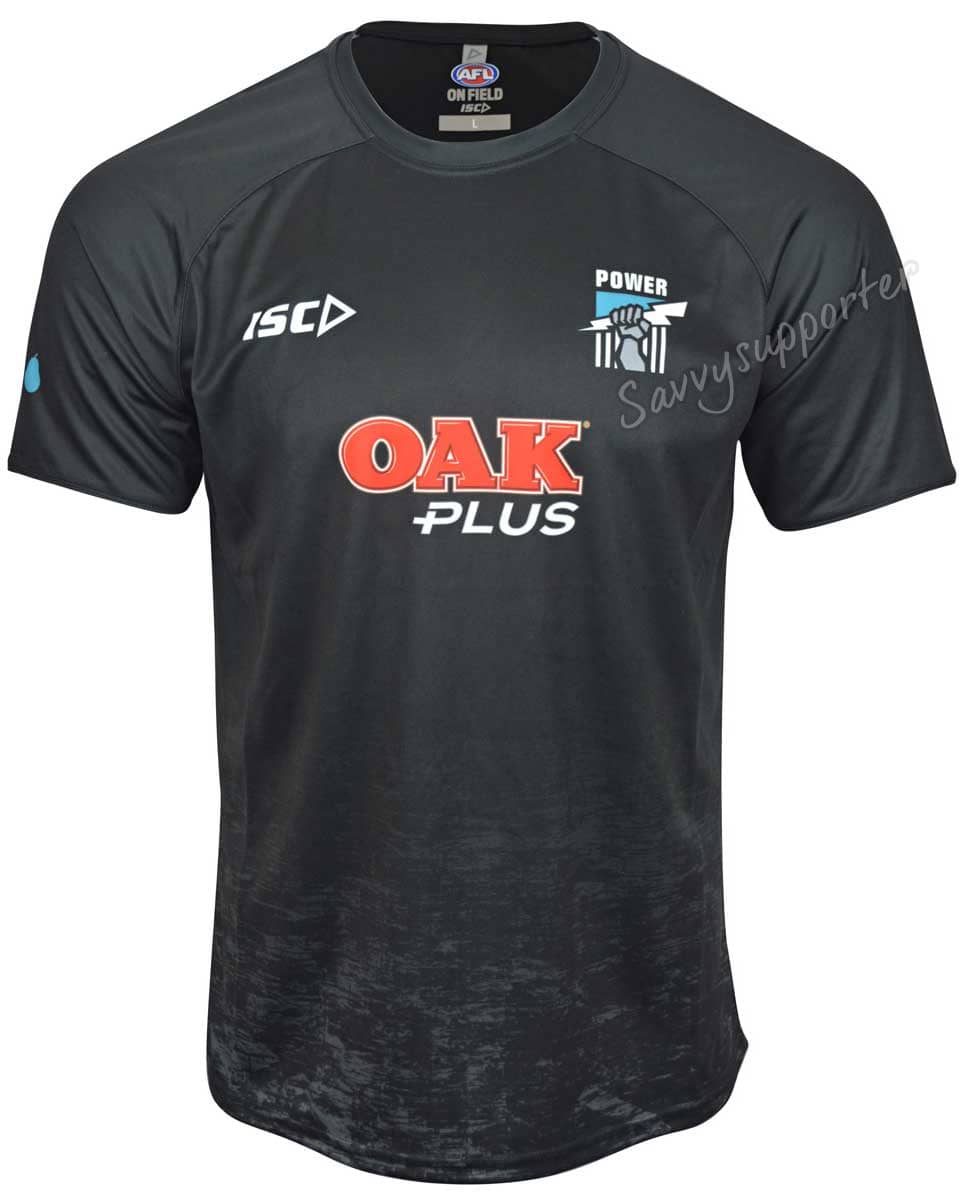 Port Adelaide Power AFL Mens Black Training Shirt