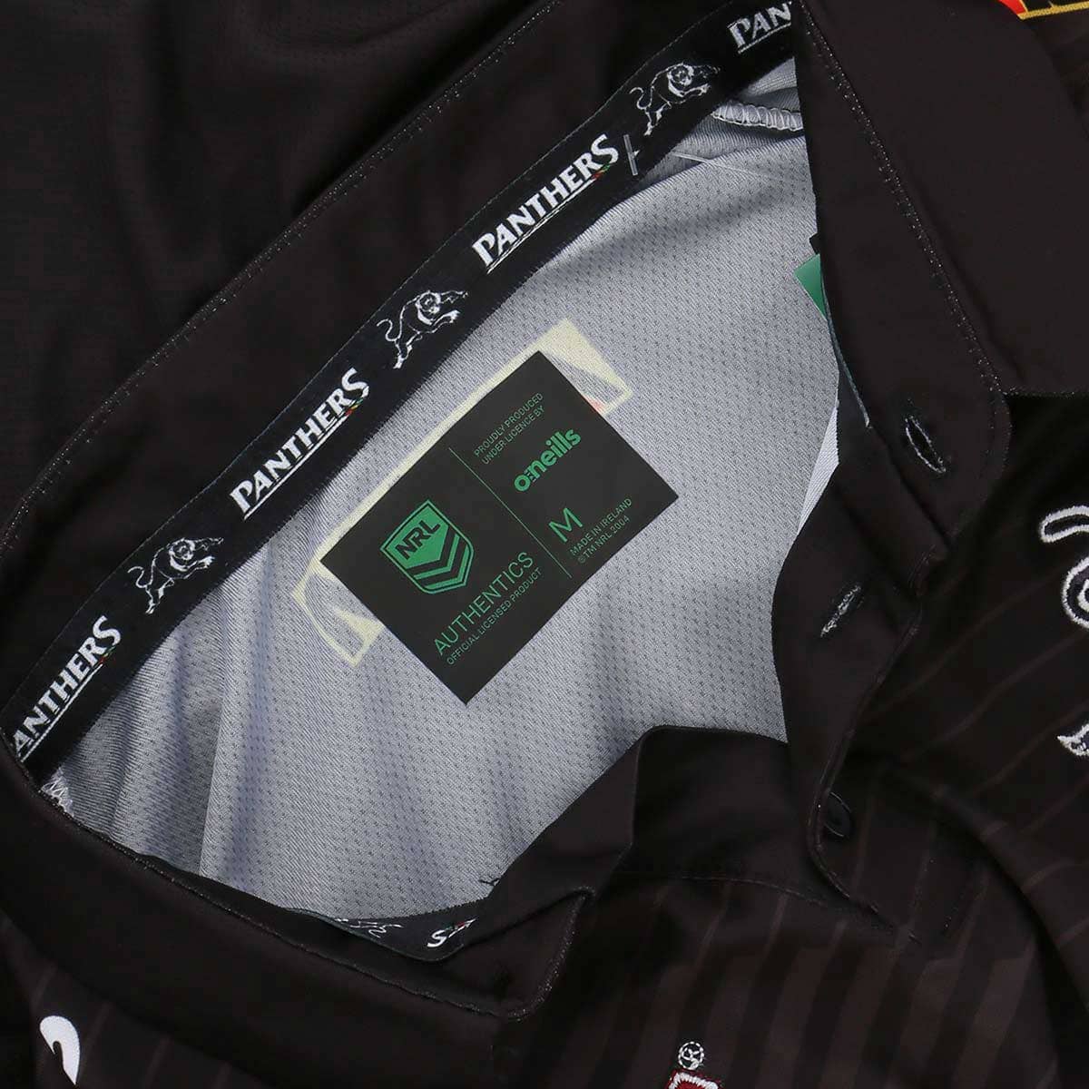 Penrith Panthers NRL Mens NRL Black Media Polo Shirt
