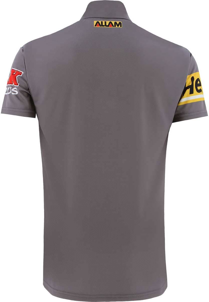 Penrith Panthers NRL Mens Grey Media Polo Shirt
