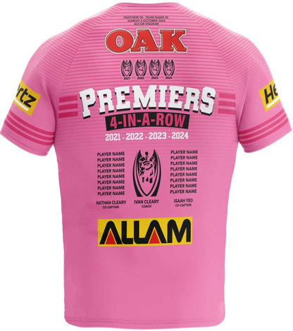 Penrith Panthers 2024 NRL Mens Four Peat Premiers Jersey ****Sizes SMALL - X-LARGE (Due late January 2025) ****