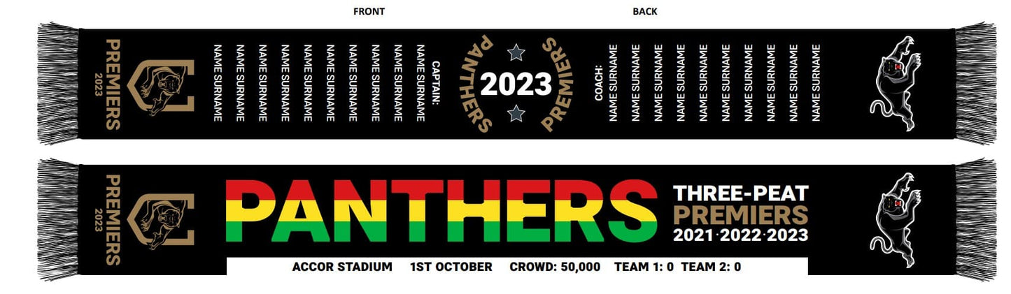 Penrith Panthers 2023 NRL Premiers Scarf