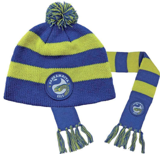 Parramatta Eels NRL Baby Beanie and Scarf Combo