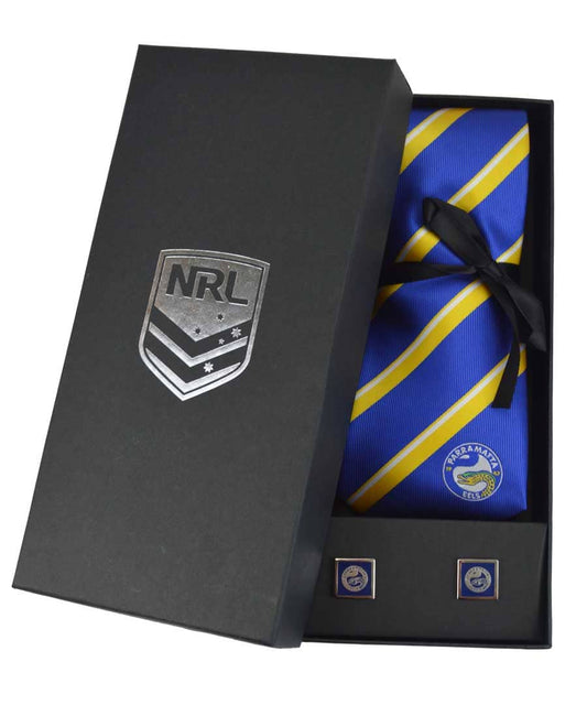Parramatta Eels NRL Cuff Links and Tie Gift Set