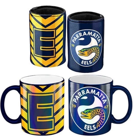 Parramatta Eels NRL Metallic Can Cooler + Mug Gift Pack