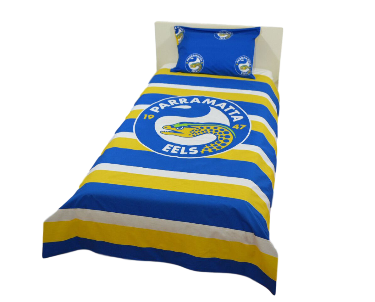 Parramatta Eels NRL Single Striped Quilt Cover Set
