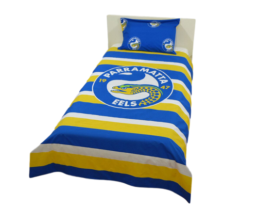 Parramatta Eels NRL Single Striped Quilt Cover Set
