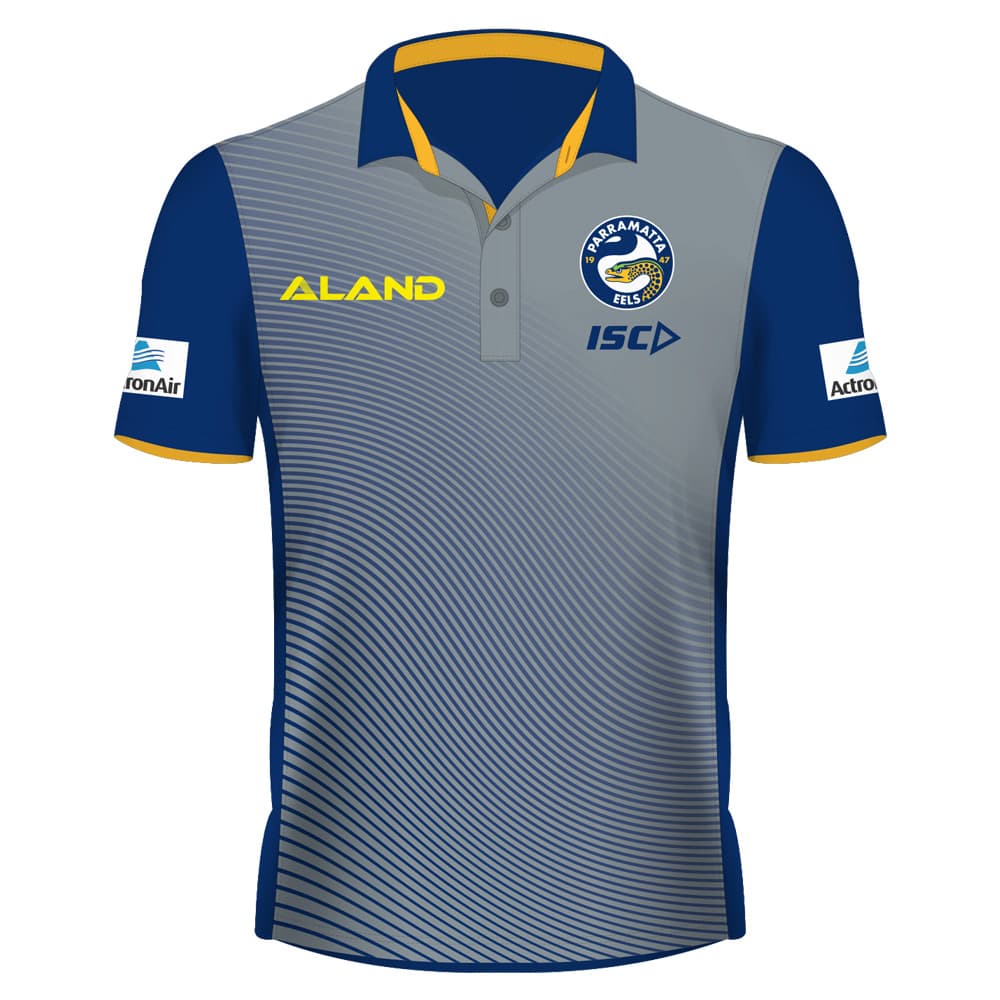 Parramatta Eels NRL ISC Grey Marine Polo Shirt