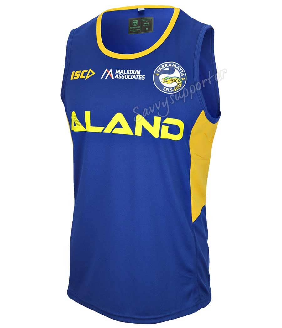 Parramatta Eels NRL Mens Marine Gold Training Singlet