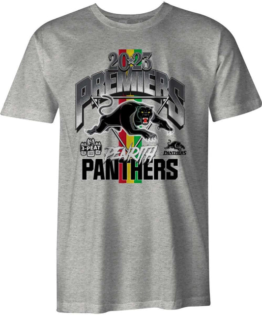 Penrith Panthers 2023 NRL Mens Grey Premiers Arch Shirt